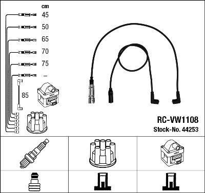 NGK 44253 - Комплект проводов зажигания autosila-amz.com