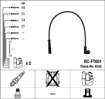 NGK 8192 - Комплект проводов зажигания autosila-amz.com