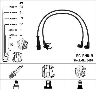 NGK 8470 - Комплект проводов зажигания autosila-amz.com