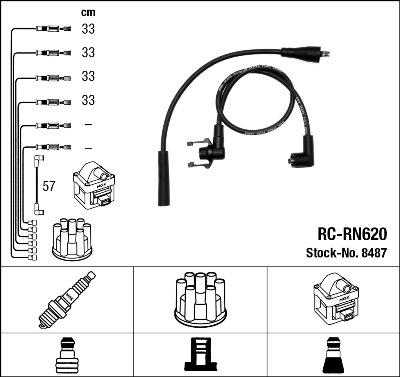 NGK 8487 - Комплект проводов зажигания autosila-amz.com