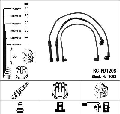NGK 4062 - Комплект проводов зажигания autosila-amz.com