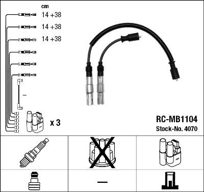 NGK 4070 - Комплект проводов зажигания autosila-amz.com