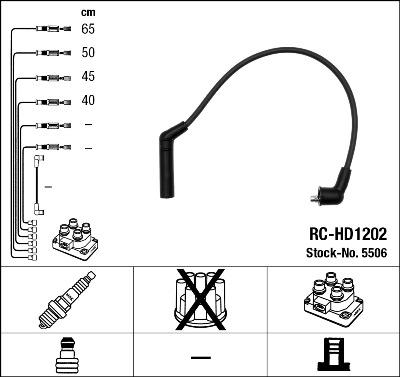 NGK 5506 - Комплект в/в проводов RC-HD1202 autosila-amz.com
