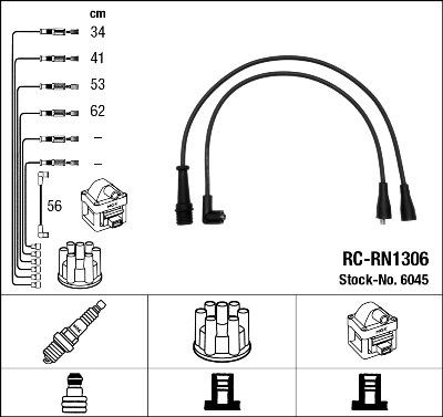 NGK 6045 - Комплект проводов зажигания autosila-amz.com