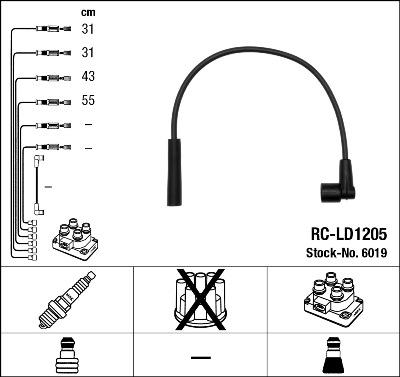 NGK 6019 - Комплект проводов зажигания autosila-amz.com