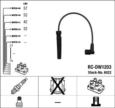 NGK 6022 - Комплект проводов зажигания autosila-amz.com
