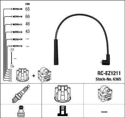 NGK 6365 - Комплект проводов зажигания autosila-amz.com