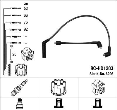 NGK 6206 - Комплект проводов зажигания autosila-amz.com
