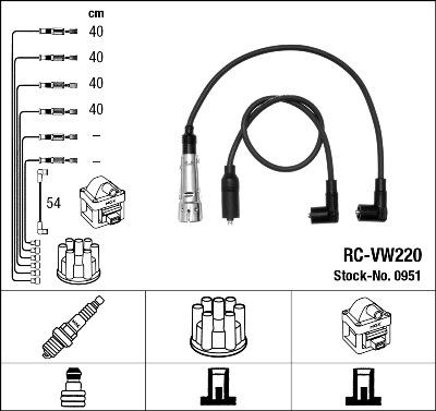 NGK 0951 - Комплект проводов зажигания autosila-amz.com
