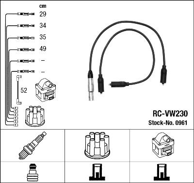 NGK 0961 - Комплект проводов зажигания autosila-amz.com