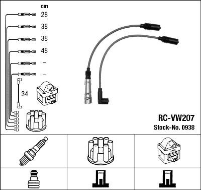 NGK 0938 - Комплект проводов зажигания autosila-amz.com