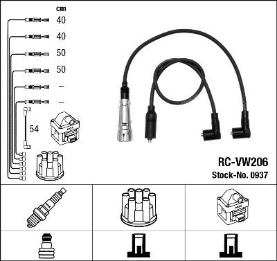NGK 0937 - Комплект проводов зажигания autosila-amz.com