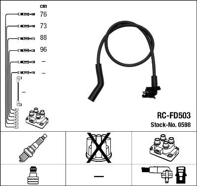 NGK 0598 - Комплект проводов зажигания autosila-amz.com