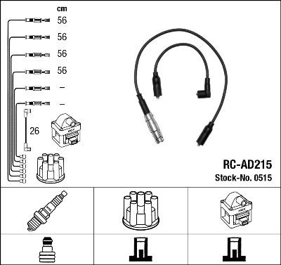 NGK 0515 - Комплект в/в проводов RC-AD215 autosila-amz.com