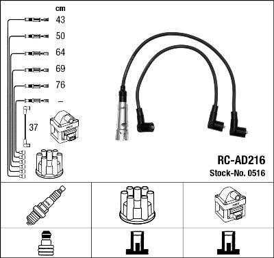 NGK 0516 - Комплект проводов зажигания autosila-amz.com
