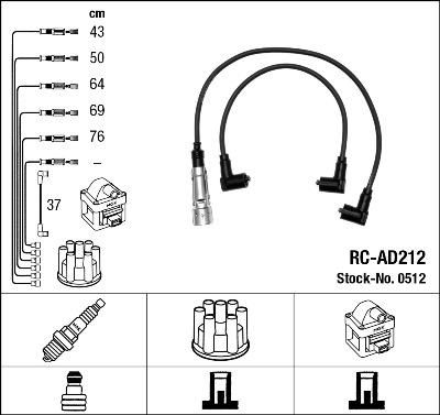 NGK 0512 - Комплект проводов зажигания autosila-amz.com