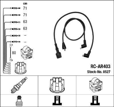 NGK 0527 - Комплект в/в проводов RC-AR403 autosila-amz.com