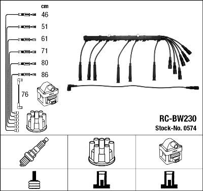 NGK 0574 - Комплект проводов зажигания autosila-amz.com