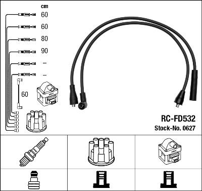 NGK 0627 - Комплект проводов зажигания autosila-amz.com