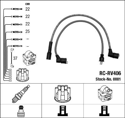 NGK 0881 - Комплект проводов зажигания autosila-amz.com