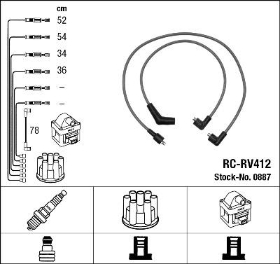 NGK 0887 - Комплект проводов зажигания autosila-amz.com