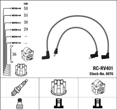 NGK 0876 - Комплект проводов зажигания autosila-amz.com
