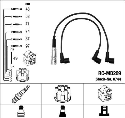 NGK 0744 - Комплект проводов зажигания autosila-amz.com
