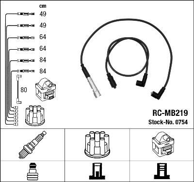 NGK 0754 - Комплект проводов зажигания autosila-amz.com