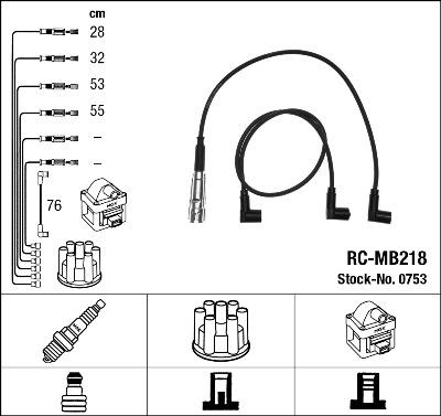 NGK 0753 - Комплект проводов зажигания autosila-amz.com