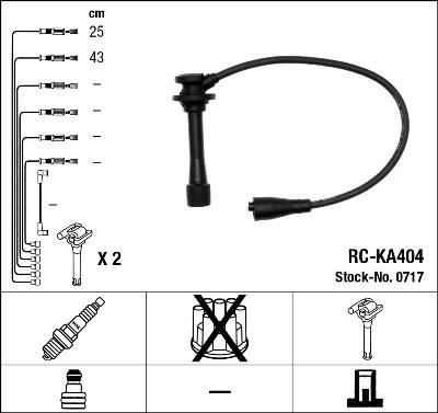 NGK 0717 - Комплект в/в проводов RC-KA404 autosila-amz.com