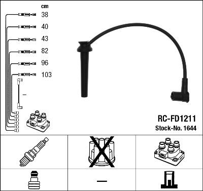 NGK 1644 - Комплект проводов зажигания autosila-amz.com