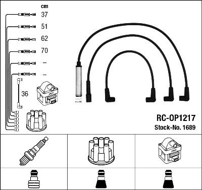 NGK 1689 - Комплект проводов зажигания autosila-amz.com