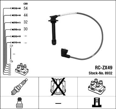 NGK 8932 - Комплект проводов зажигания autosila-amz.com