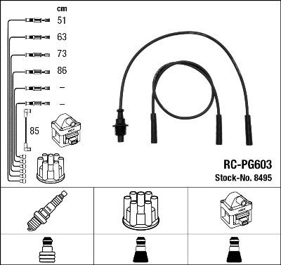 NGK 8495 - Комплект проводов зажигания autosila-amz.com