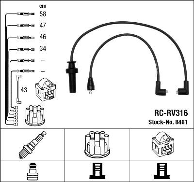 NGK 8461 - Комплект проводов зажигания autosila-amz.com