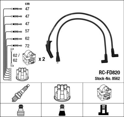 NGK 8562 - Комплект проводов зажигания autosila-amz.com