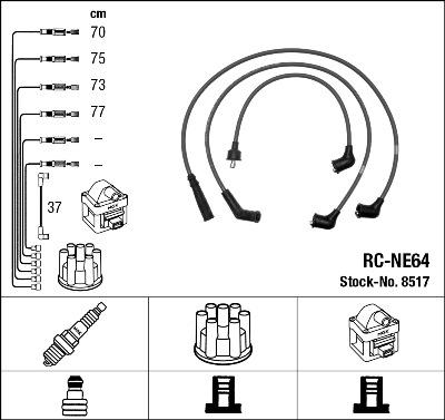 NGK 8517 - Комплект проводов зажигания autosila-amz.com