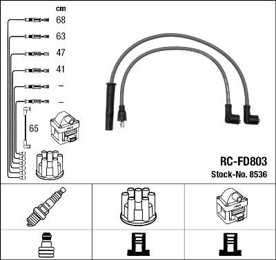 NGK 8536 - Комплект проводов зажигания autosila-amz.com