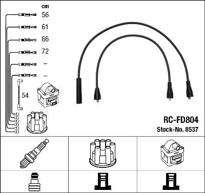 NGK 8537 - Комплект проводов зажигания autosila-amz.com