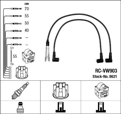 NGK 8621 - Комплект проводов зажигания autosila-amz.com