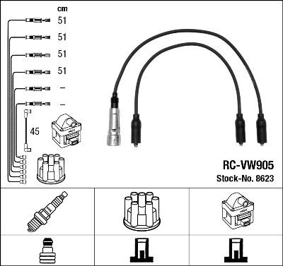 NGK 8623 - Комплект проводов зажигания autosila-amz.com