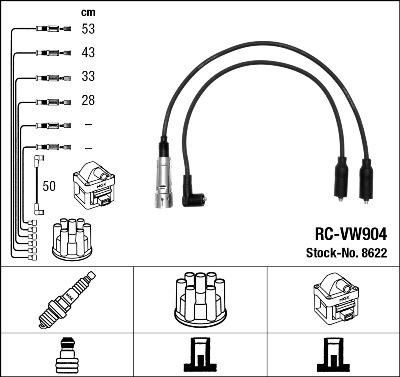 NGK 8622 - Комплект проводов зажигания autosila-amz.com