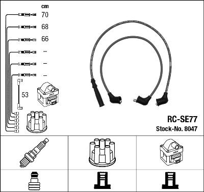 NGK 8047 - Комплект проводов зажигания autosila-amz.com