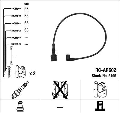 NGK 8195 - Комплект проводов зажигания autosila-amz.com