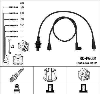 NGK 8182 - Комплект проводов зажигания autosila-amz.com