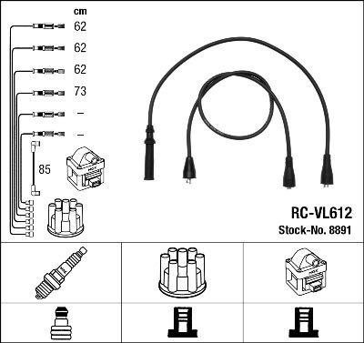 NGK 8891 - Комплект проводов зажигания autosila-amz.com