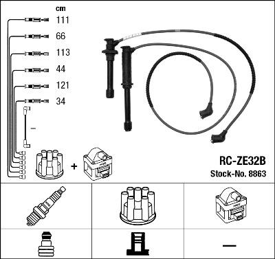 NGK 8863 - Комплект проводов зажигания autosila-amz.com