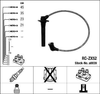 NGK 8839 - Комплект проводов зажигания autosila-amz.com