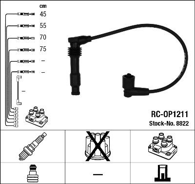 NGK 8822 - Комплект проводов зажигания autosila-amz.com