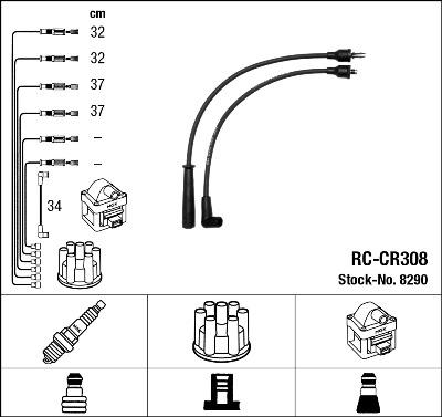 NGK 8290 - Комплект проводов зажигания autosila-amz.com
